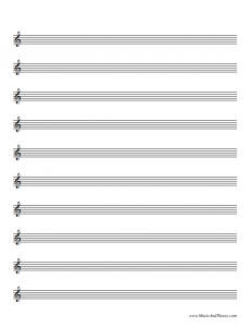 FREE: Treble Clef Manuscript Paper (Treble Staff Paper ...